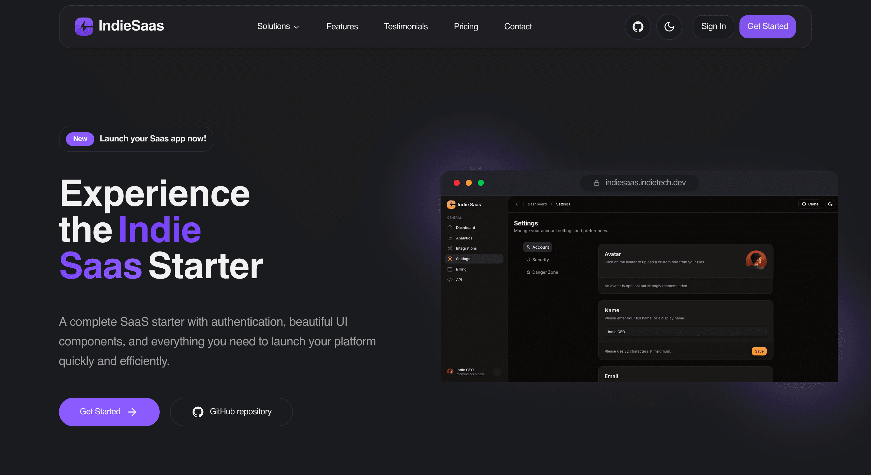 Indie Saas Starter